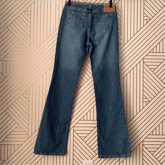 Express Vintage Low Rise exposed Button Fly Hipster Flare Jeans Y2K 2000s 3/4 - Picture 9 of 10
